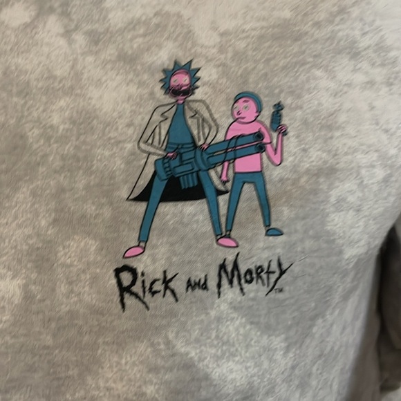 RICK & MORTY men’s small white/gray long sleeve t shirt top graphic print casual - Picture 2 of 9